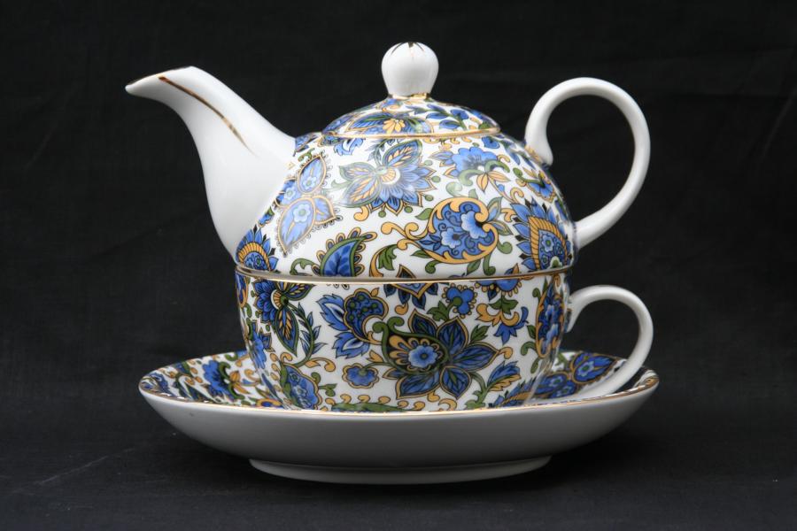 Paisley Blue tea for one set
